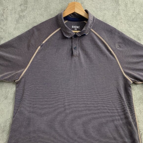Rhone Polo Shirt Mens Large Gray Delta Pique Golf Performance Stretch Casual - Picture 4 of 8